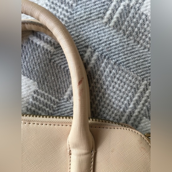 Zara creamy pink / beige classic bowler bag with crossbody strap - Picture 8 of 12